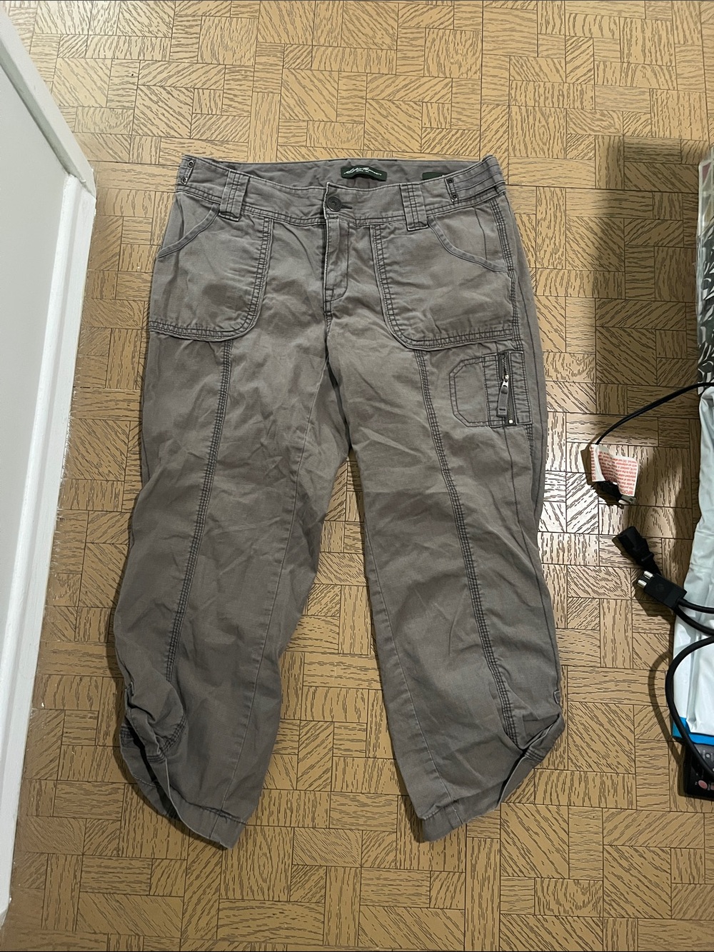 Eddie Bauer Cargo Capris in Gray-Brown
